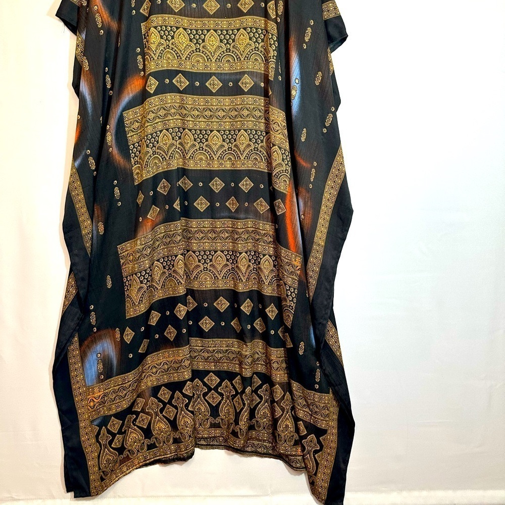 Sante Classic Womens Mumu Kaftan Maxi Dress One Size Summer Vacation 1970’s Boho - Picture 4 of 10